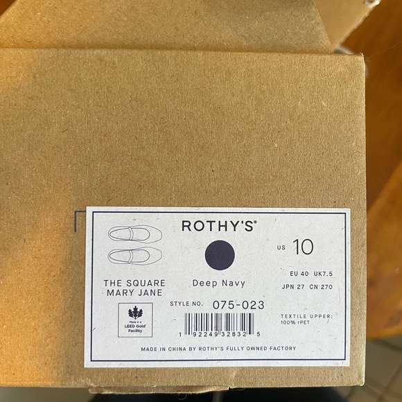 Rothy’s Square Mary Jane Flat Size 10 Navy - Worn Once - Picture 6 of 9
